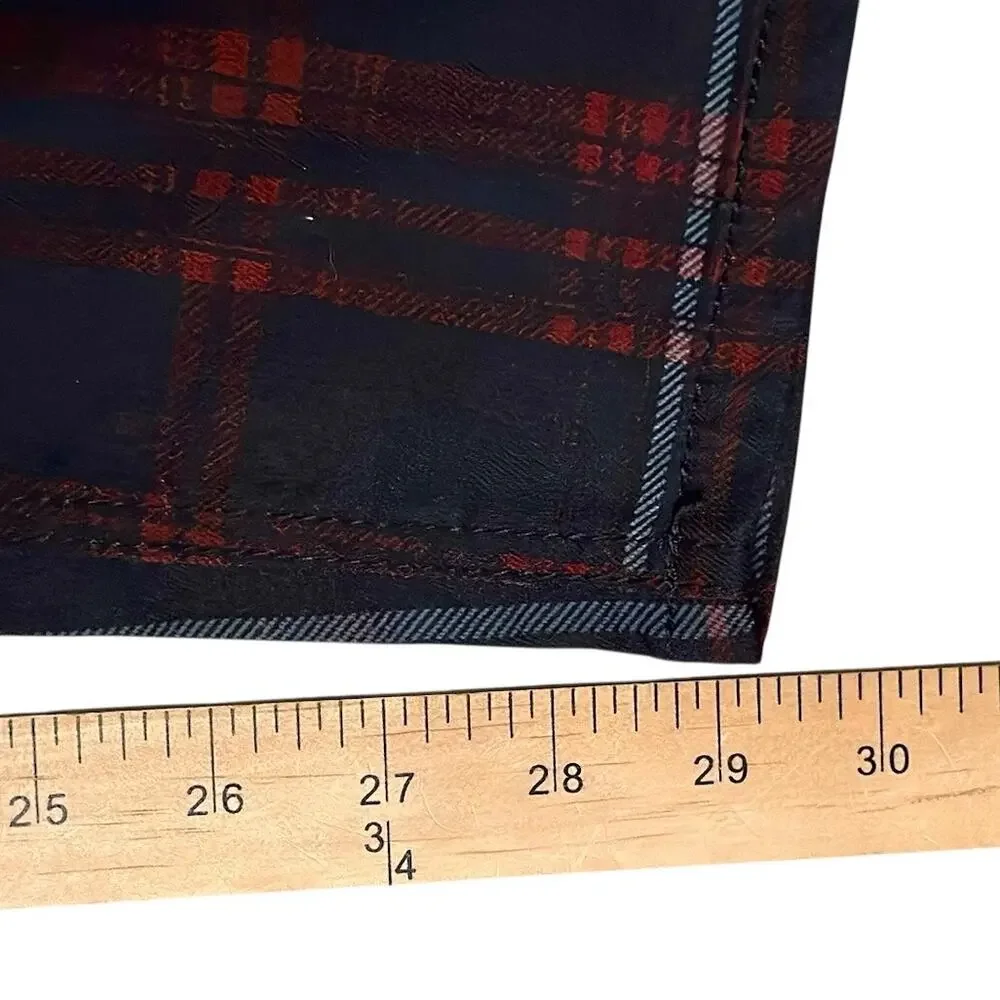 Democracy Freedom Jeggings Size 6 Navy Red Plaid Pants Zippers Stretch Preppy